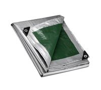 Wiltec Lona Impermeable Verde/Gris 5 x 8 m con Ojales de Aluminio, 120 g/m² Resistente a los Rayos UV, Moho y desgarro, de PE Resistente con Bordes Reforzados, Ideal para Exteriores