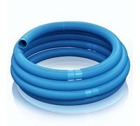Wiltec Manguera de piscina 6 m ⌀32 mm 165 g/m azul con manguitos, manguera de bomba para piscinas, tubo de aspiración, manguera solar