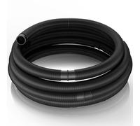 Wiltec Manguera de piscina 9 m ⌀32 mm 165 g/m negra con manguitos, manguera de bomba para piscinas, tubo de aspiración, manguera solar flotante