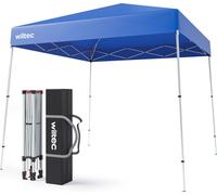 Wiltec, pabellón plegable de 250 x 250 x 270 cm, color azul, impermeable. Pabellón con cierre central, ideal para jardín, con patas ajustables. Tienda de campaña para fiestas y festivales