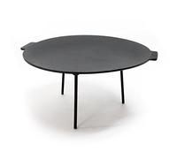 Wiltec Plancha redonda barbacoa Ø44cm horno holandés, altura 23cm, 3 patas, hierro fundido, antiadherente