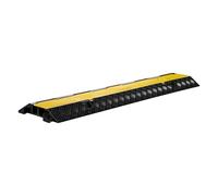 Wiltec Rampa Protectora para Cables y mangueras 98 x 24 x 4,5 cm de Caucho 2 Canales con Tapa, Base Antideslizante soporta hasta 13 t, Ideal para tráfico Pesado y Zonas de Obra Puente de Cables