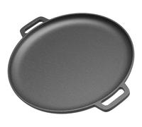 WilTec Sartén de hierro fundido Ø34.5cm con asas y efecto antiadherente para todo tipo de cocinas y cocinar al aire libre grill