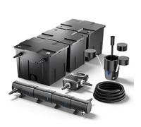 Wiltec Set filtro para estanque hasta 90000l Clarificador UVC 72W 115W Bomba manguera 25m Skimmer