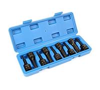 WilTec XPOtool Set 9 puntas atornillador de impacto accionamiento 12,5mm (1/2") multidentadas T20-T70 75mm