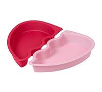 Wilton 0267332 Anti-Molde Antiadherente con Forma de corazón, Color Rojo metálico, Rosa, 26 x 27 x 3,5 cm, Set de 2