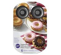 Wilton 03-3115 - Molde para hornear donas, antiadherente, grande, 6 agujeros, acero