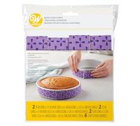 Wilton Bake Even Cake Strips Tiras para Hornear, 6 uds | Molde de Aluminio para Tarta de Fútbol Americano, Cumpleaños y Fiestas Temáticas, Distribución Uniforme del Calor
