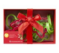 Wilton Cookie Cutter Cortadores, Christmas, Set/10 | Cortador de Galletas de Plástico, Cortador para Figuras de Jengibre, Árboles, Muñecos de Nieve y Más