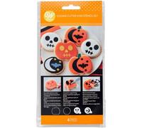 Wilton Cookie Cutter & Stencil Cortadores Halloween, Set/4 | 2 Cortadores de Galletas y 2 Plantillas para Galletas de Halloween