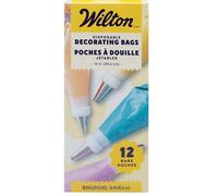 Wilton Disposable Decorating Bags Mangas Pasteleras, 40 cm, 12 uds | Mangas Pasteleras Desechables Resistentes al Desgarro para Royal Icing y Candy Melts, con Caja Dispensadora
