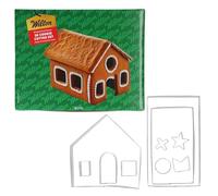 WILTON Juego de 10 moldes para galletas 3D con diseño de casa de jengibre, cortadores de galletas de Navidad, aptos para lavavajillas, acero inoxidable para galletas de Navidad y decoración de fondant