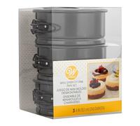 Wilton Mini Springform Molde para Hornear, Set/3, Ø 10 cm | Molde Redondo Pequeño para Hornear, Molde Pequeño para Pasteles, Cheesecake, Postres y Tartaletas, Para Horno y Nevera