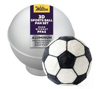 Wilton Molde 3D para pastel de pelota, baloncesto, béisbol, fútbol | Molde de Bola de Aluminio, Molde 3D para Tartas de Fútbol, Baloncesto y Tartas Deportivas, Distribución Uniforme del Calor
