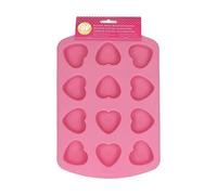 Wilton Silicone Mould Molde de Silicona, Heart | Molde de Silicona con 12 Cavidades de Corazón para Chocolate, Mini Pasteles, Postres y Bombones, Apto para Alimentos