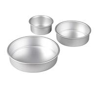 Wilton Tiered Trio Round Pan Moldes para Hornear, Set/3 | Moldes Redondos de Aluminio con Revestimiento Antiadherente, Ø 10, 15 y 20 cm, Para Tartas en Capas