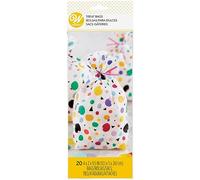 Wilton Treat Bags Bolsas para Dulces, Max Dots Triangle, Set/20 | Bolsas de Plástico con Cierre, Bolsas de Regalo para Envasar Galletas, Bombones, Dulces y Cake Pops