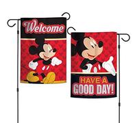 WinCraft Mickey Mouse - Bandera de jardín (12,5" x 18", 2 unidades), diseño de Mickey Mouse