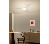 WIND CALM CUSTOM RATTAN - Ventilador De Techo 40W Silencioso Ø132 Cm Con Luz LED En Cuerpo Y Lámpara Mando A Distancia