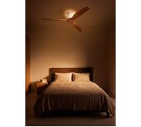 WIND CALM CUSTOM RATTAN - Ventilador De Techo 40W Silencioso Ø132 Cm Con Luz LED En Cuerpo Y Lámpara Mando A Distancia