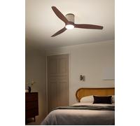 WIND CALM CUSTOM RATTAN - Ventilador De Techo 40W Silencioso Ø132 Cm Con Luz LED En Cuerpo Y Lámpara Mando A Distancia