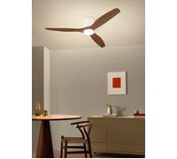 WIND CALM CUSTOM RATTAN - Ventilador De Techo 40W Silencioso Ø132 Cm Con Luz LED En Cuerpo Y Lámpara Mando A Distancia