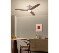 WIND CALM CUSTOM RATTAN - Ventilador De Techo 40W Silencioso Ø132 Cm Con Luz LED En Cuerpo Y Lámpara Mando A Distancia