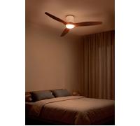 WIND CALM CUSTOM RATTAN - Ventilador De Techo 40W Silencioso Ø132 Cm Con Luz LED En Cuerpo Y Lámpara Mando A Distancia