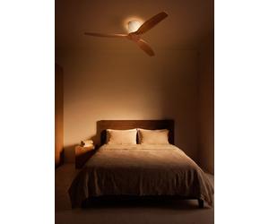 WIND CALM CUSTOM RATTAN - Ventilador De Techo 40W Silencioso Ø132 Cm Con Luz LED En Cuerpo Y Lámpara Mando A Distancia