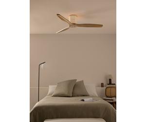 WIND CALM CUSTOM RATTAN - Ventilador De Techo 40W Silencioso Ø132 Cm Con Luz LED En Cuerpo Y Lámpara Mando A Distancia
