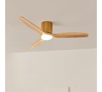 WIND CALM CUSTOM WOVEN - Ventilador De Techo 40W Silencioso Ø132 Cm 100% Madera Con Luz LED Mando A Distancia