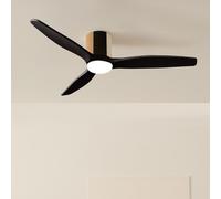 WIND CALM CUSTOM WOVEN - Ventilador De Techo 40W Silencioso Ø132 Cm 100% Madera Con Luz LED Mando A Distancia
