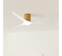 WIND CALM CUSTOM WOVEN - Ventilador De Techo 40W Silencioso Ø132 Cm 100% Madera Con Luz LED Mando A Distancia