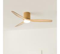 WIND CALM CUSTOM WOVEN - Ventilador De Techo 40W Silencioso Ø132 Cm 100% Madera Con Luz LED Mando A Distancia