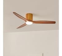WIND CALM CUSTOM WOVEN - Ventilador De Techo 40W Silencioso Ø132 Cm 100% Madera Con Luz LED Mando A Distancia