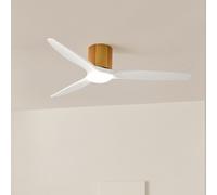 WIND CALM CUSTOM WOVEN - Ventilador De Techo 40W Silencioso Ø132 Cm 100% Madera Con Luz LED Mando A Distancia