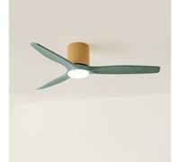 WIND CALM CUSTOM WOVEN - Ventilador De Techo 40W Silencioso Ø132 Cm 100% Madera Con Luz LED Mando A Distancia