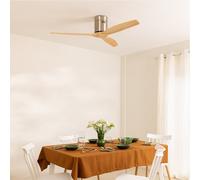 WIND CALM NATURAL WOOD - Ventilador De Techo 40W Silencioso 100% Madera Sin Luz