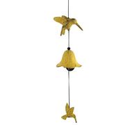 Wind Chimes, Hummingbird Outdoor Bell, Decorative Ornament, Weather-Resistant Display for Garden, Tree, Pathway, Porch, Balcony, Yard, Patio, Interior, Green, Yellow, Blue