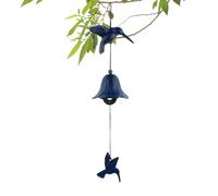 Wind Chimes, Hummingbird Outdoor Bell, Decorative Ornament, Weather-Resistant Display for Garden, Tree, Pathway, Porch, Balcony, Yard, Patio, Interior, Green, Yellow, Blue