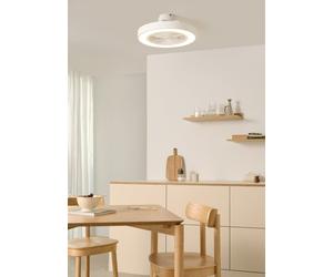WIND CLEAR EASY - Ventilador De Techo 40W Silencioso Ø50 Cm Con Aspas Ocultas Con Luz LED WIFI + Mando A Distancia