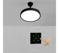 CREATE / WIND CLEAR STUDIO S/Ventilador de techo con luz negro con controlador de pared y mando / 40W, Temporizador, Ø 91 cm, aspas retráctiles, 3 temperaturas de luz, función verano-invierno
