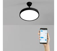 WIND CLEAR STUDIO - Ventilador De Techo 40W Silencioso Aspas Retráctiles Con Luz LED Varios Tamaños WIFI + Mando A Distancia