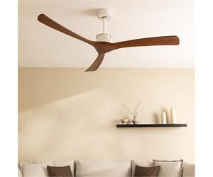 WIND LARGE - Ventilador De Techo 40W Silencioso Ø152 Cm 100% Madera Sin Luz