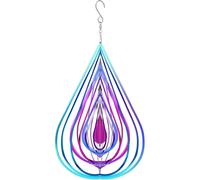 Wind Spinner 3D Floating Wind Spinner Stainless Steel Mirror Wind Chime 3D Metal Outdoor Garden Decor with Rotating Hoe for Garden Yard Terrace Ornam