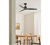 WIND STYLANCE - Ventilador De Techo 40W Silencioso Con Aspas De ABS Técnico Varios Tamaños Sin Luz & Mando A Distancia & M (Ø132cm) (estancias 10m²-25m²) & Negro