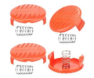 Windfromort Tapas de Carrete, 4 Piezas de Tapas de Carrete, Tapa de Carrete para Recortadora, Accesorios para desbrozadora, Tapas de Carrete de ABS para Black-Decker, cortacésped Rc-100-P