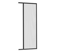 Windhager Mosquitera - puerta plisada 110 x 220 cm - sin taladrar, enrollable - robusto marco aluminio - kit automontaje - antracita