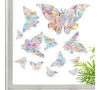 Window Cling Bird Guards, Decorative Butterfly Film Set, 40g Rainbow Glass Decors, Anti Window Markings with Static Cling Sheets for Wildlife Protection on Use