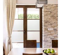 Window Privacy Film No adhesivo, Películas de vidrio de ventana esmerilada para la oficina del baño en el hogar, Etiqueta de ventana opaca extraíble, Blanco mate 45 x 200CM